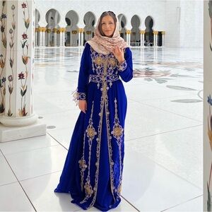 Blue Gold Abaya